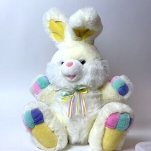 VTG TB Trading Co Bunny Rabbit Easter Plush Stuffed Animal Toy Colored Feet 20"